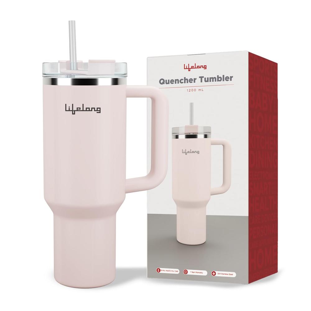 Lifelong Double-Walled Vacuum Insulated Tumbler with Unbreakable Tritan Lid 1200ml |Keeps Drinks Hot for 8 Hours & Cold for 12 Hours | Durable Stainless(LLTBR01)