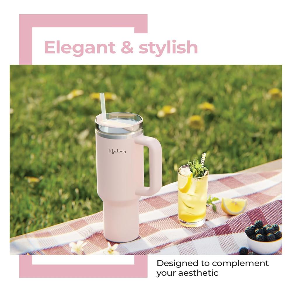 Lifelong Double-Walled Vacuum Insulated Tumbler with Unbreakable Tritan Lid 1200ml |Keeps Drinks Hot for 8 Hours & Cold for 12 Hours | Durable Stainless(LLTBR01)
