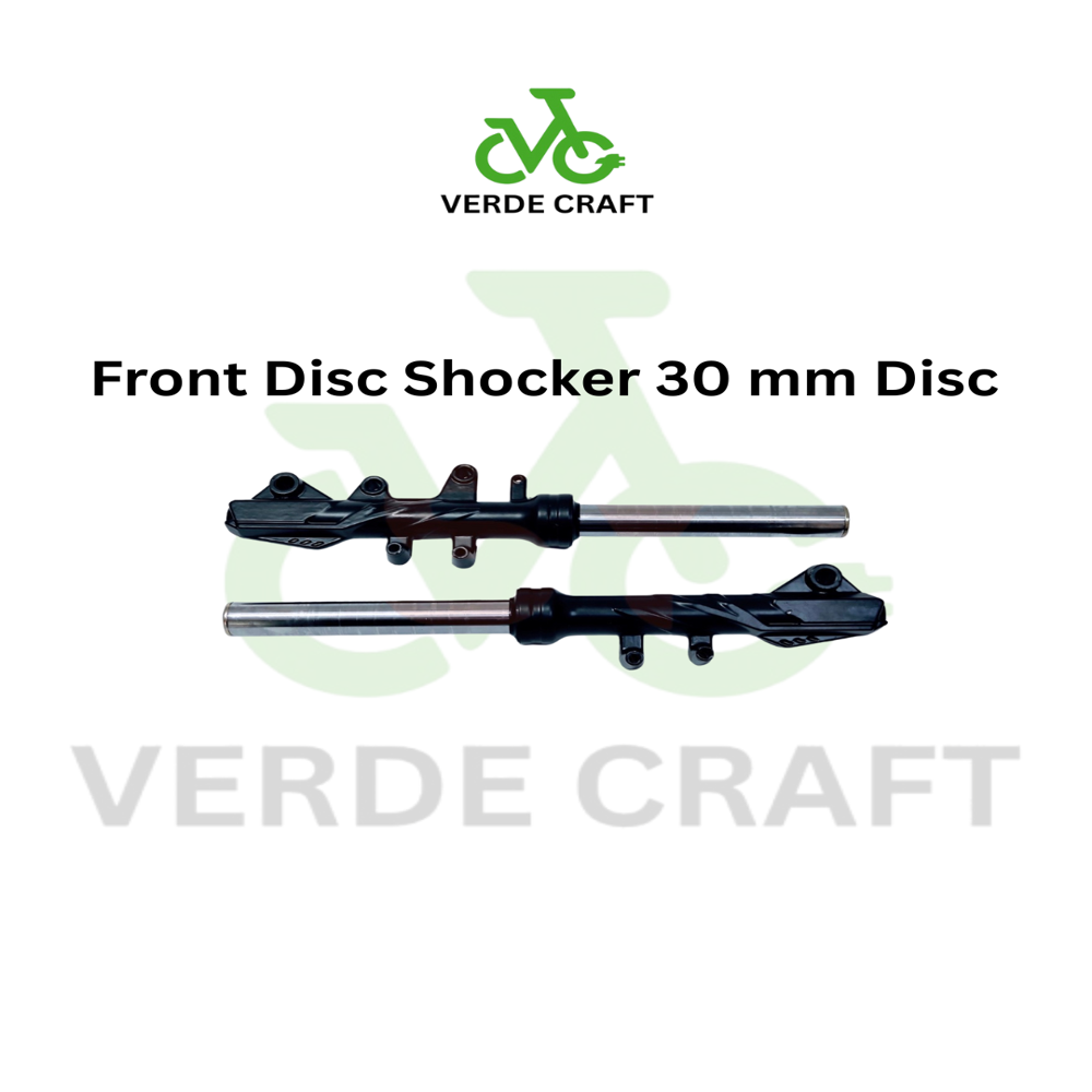 Front Disc Shocker 30 Mm Disc - Steel & Aluminum Alloy, 30mm Diameter, Oil Damping, Progressive Spring, Corrosion Resistant