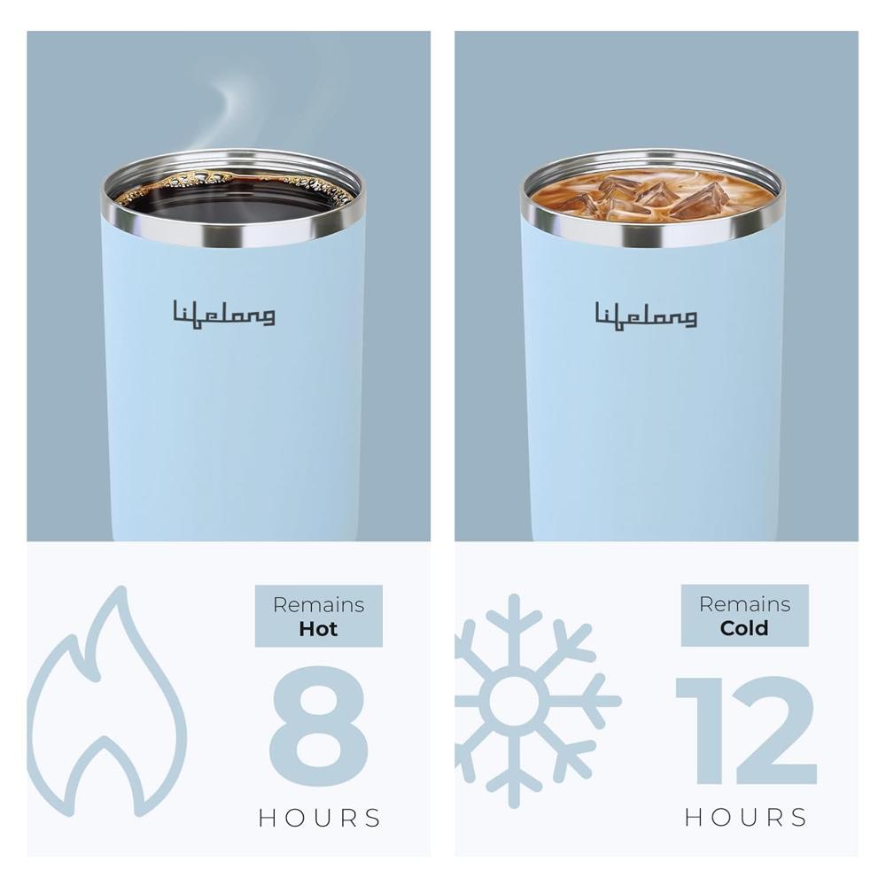 Lifelong Double-Walled Vacuum Insulated Tumbler with Lid & Straw 900ml | Keeps Drinks Hot for 8 Hours & Cold for 12 Hours (LLTBR04)