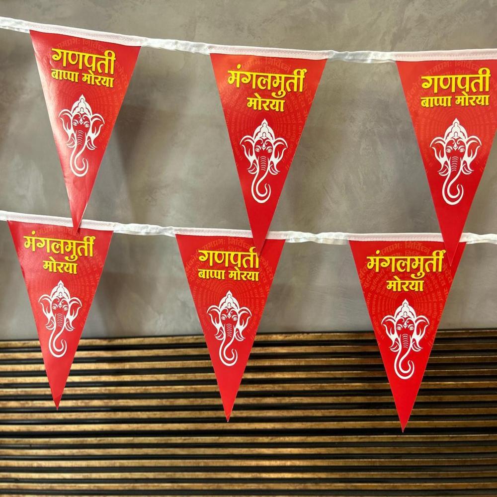 Printed Pataka for ganapati Decoration