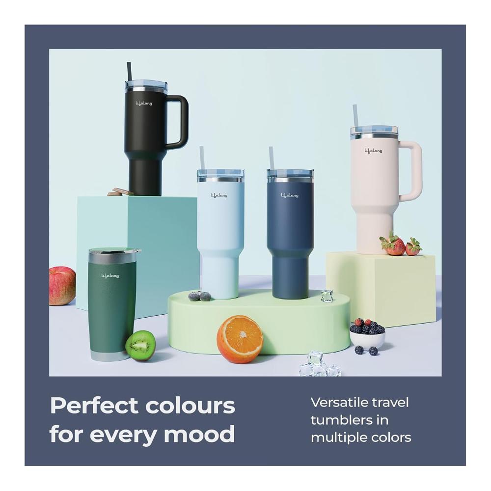 Lifelong Double-Walled Vacuum Insulated Tumbler with Lid & Straw 900ml | Keeps Drinks Hot for 8 Hours & Cold for 12 Hours |(LLTBR05)