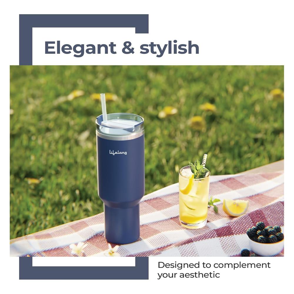 Lifelong Double-Walled Vacuum Insulated Tumbler with Lid & Straw 900ml | Keeps Drinks Hot for 8 Hours & Cold for 12 Hours |(LLTBR05)