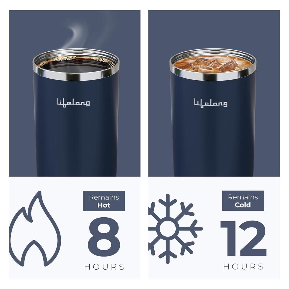 Lifelong Double-Walled Vacuum Insulated Tumbler with Lid & Straw 900ml | Keeps Drinks Hot for 8 Hours & Cold for 12 Hours |(LLTBR05)