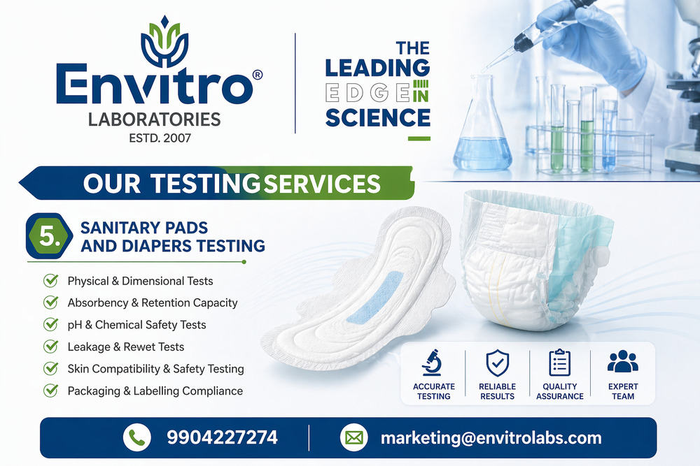 Sanitary Pads And Diapers Testing Services