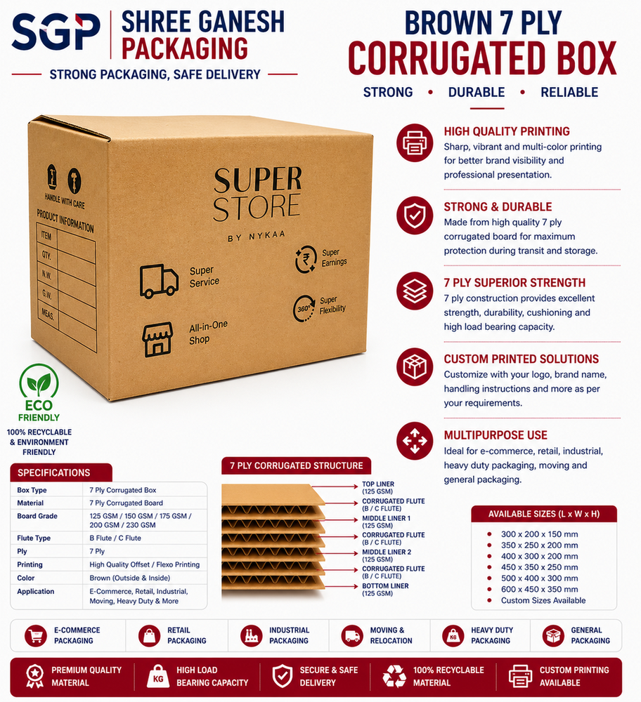 Brown 7 Ply Corrugated Box
