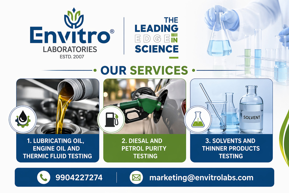 Lubricating Oil, Engine Oil & Thermic Fluid Testing सेवाएं