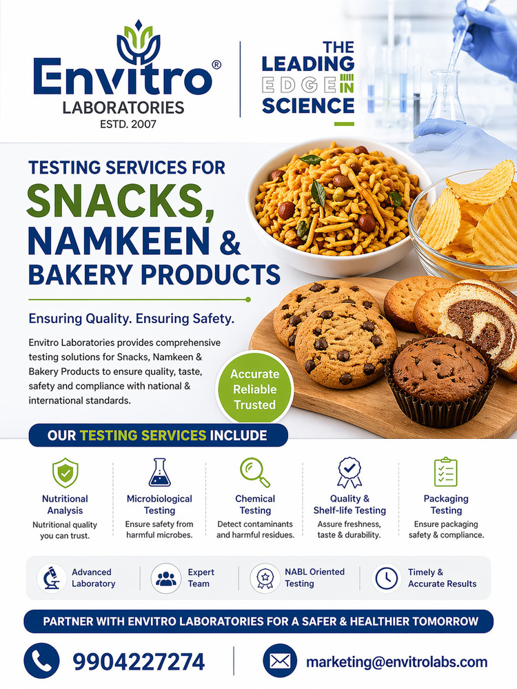 Snacks, Namkeen & Bakery Products Testing Services