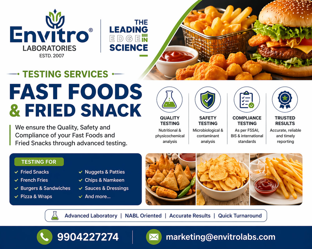 Fast Foods & Fried Snacks Testing सेवाएं