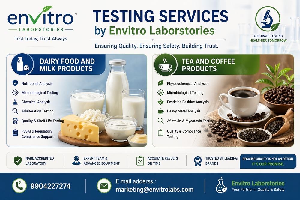 Dairy Food & Milk Products Testing सेवाएं