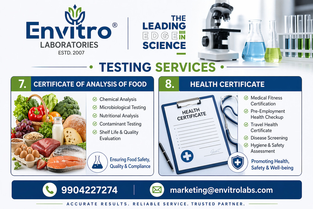 प्रमाणपत्र of Analysis & Health Testing Service