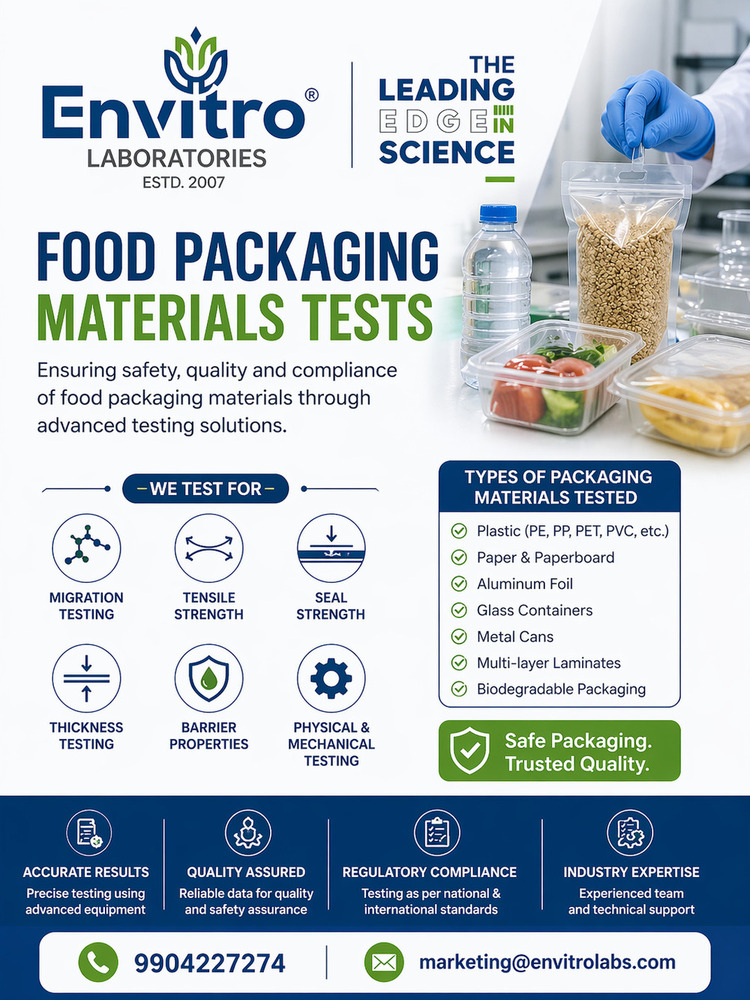 Food Packaging Materials Testing Service