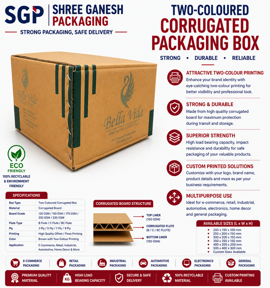 Two-Coloured Corrugated Packaging Box