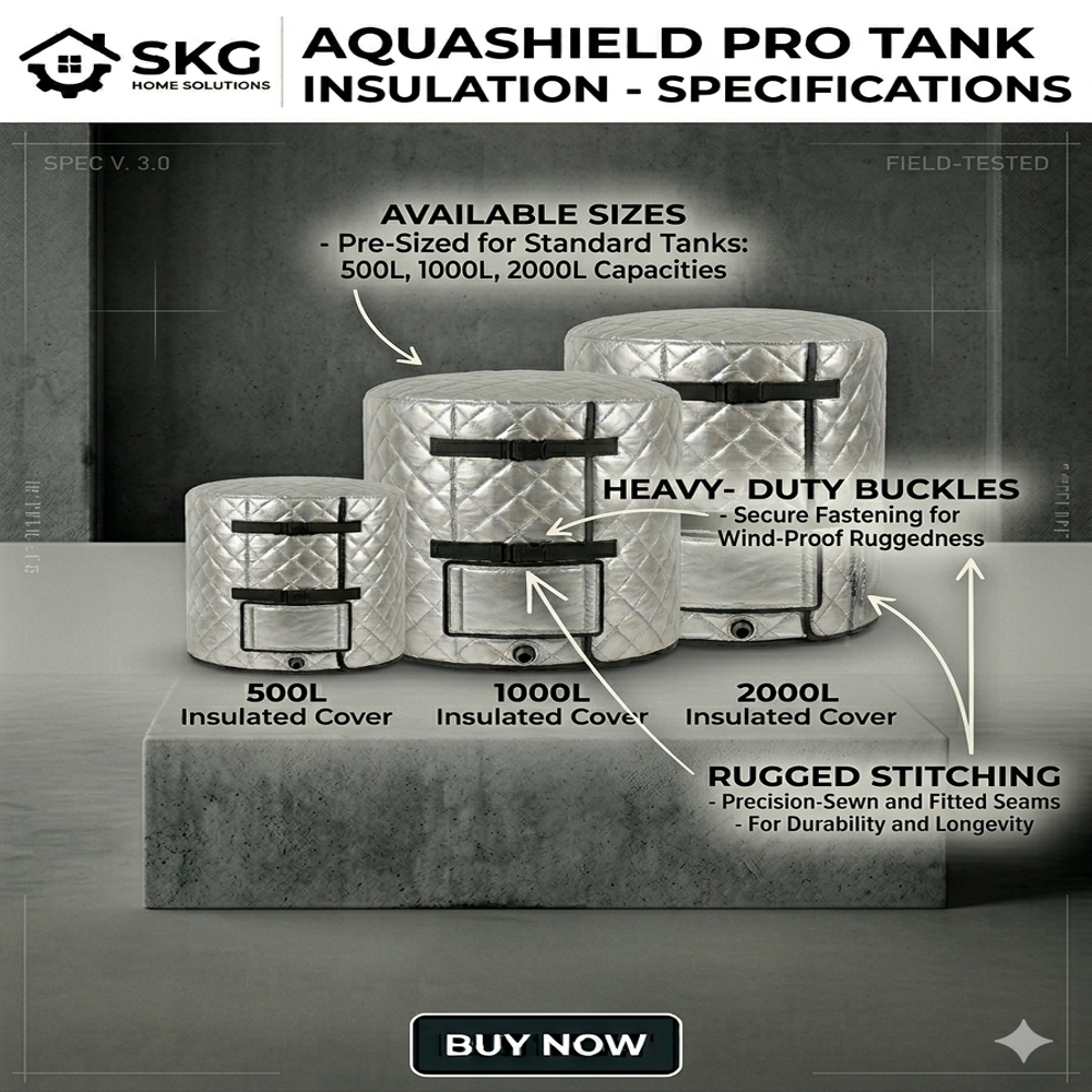 Water Tank Insulation Covers | Thermal & Uv Protection | Custom Sizes Available - Color: Silver
