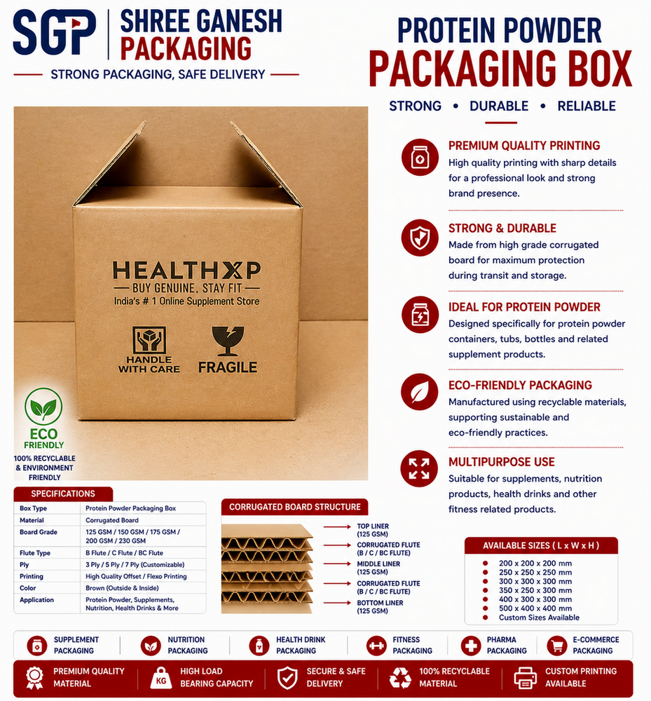 Health XP Corrugated E - Commerce Cartons