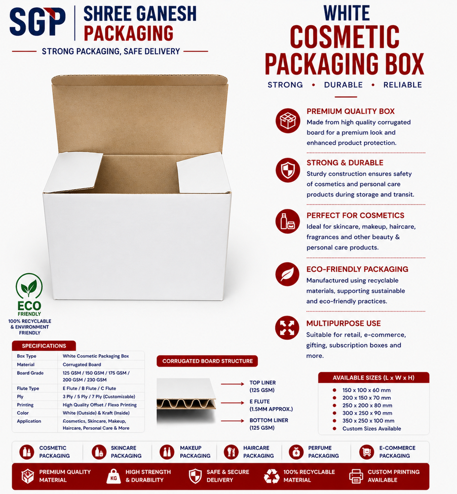 White Cosmetic Packaging Box