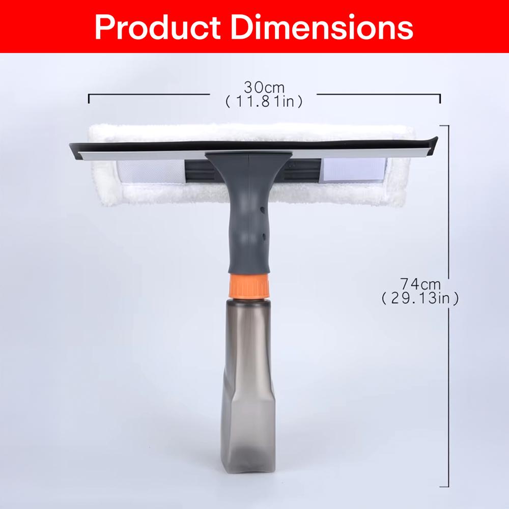 Prime Pick 3 in 1 Glass Window Cleaner Tool with Spray Bottle
