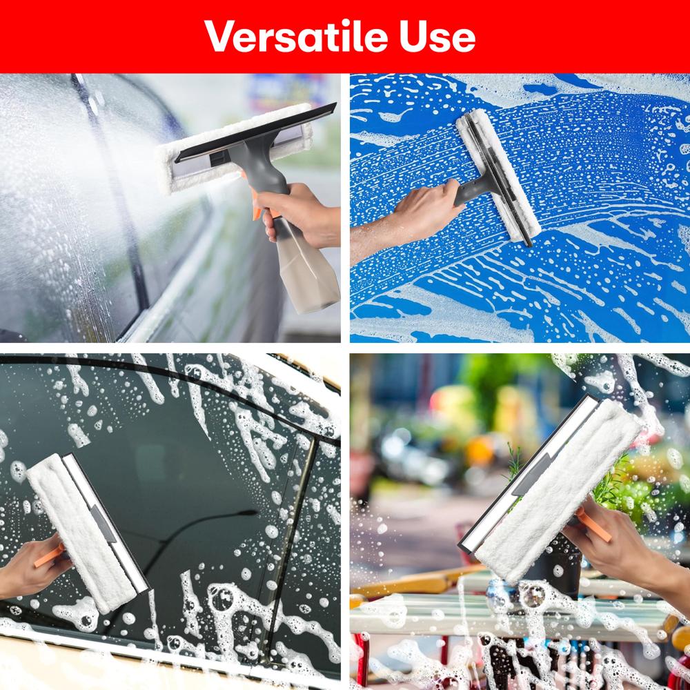 Prime Pick 3 in 1 Glass Window Cleaner Tool with Spray Bottle