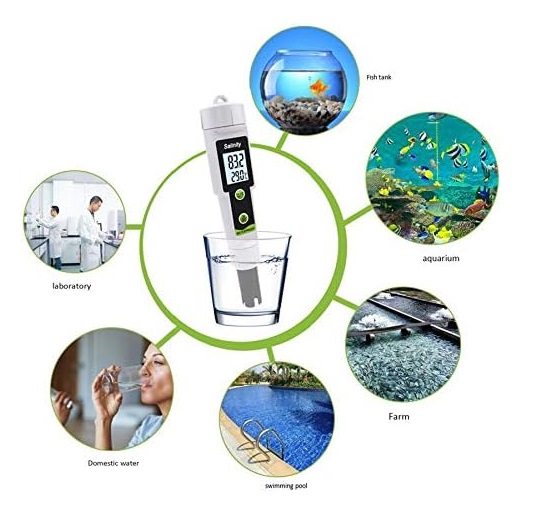 Salinity Meter, Seawater Hydrometer, Salt Content Detection in Brine, for Pools, Aquarium, SM-01