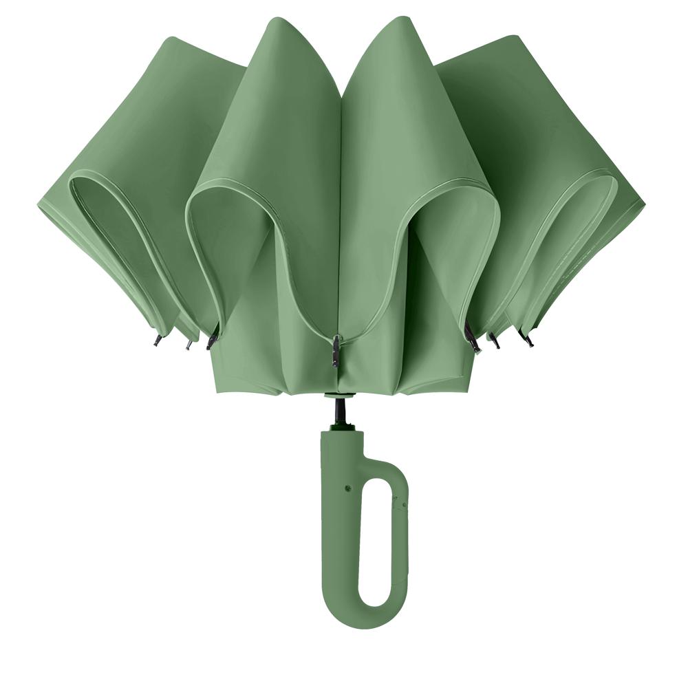 Prime Pick Compact Travel Umbrella With Reflective Strip   Light Green
