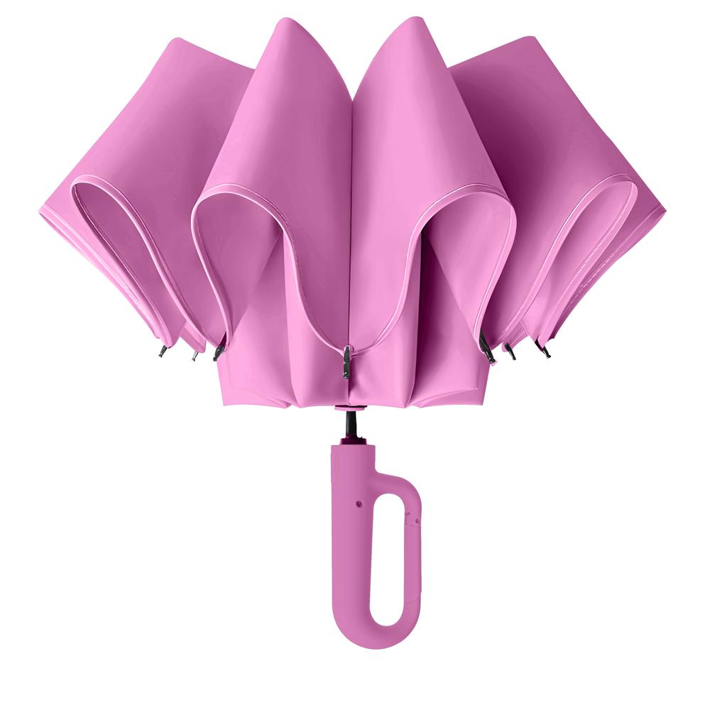 Prime Pick Compact Travel Umbrella With Reflective Strip  Pink