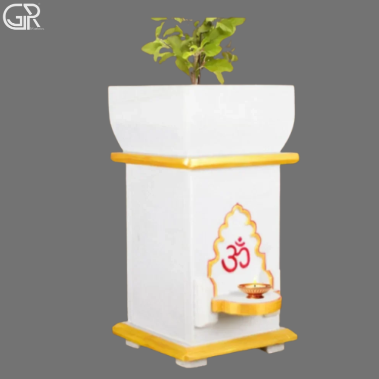 Marble Tulsi Pot