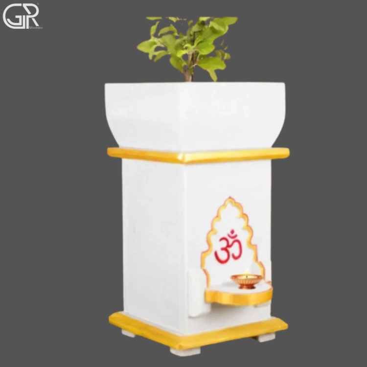 Marble Tulsi Pot