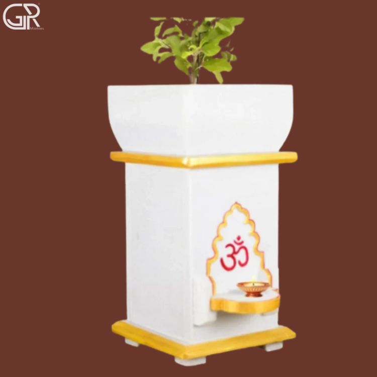 Marble Tulsi Pot