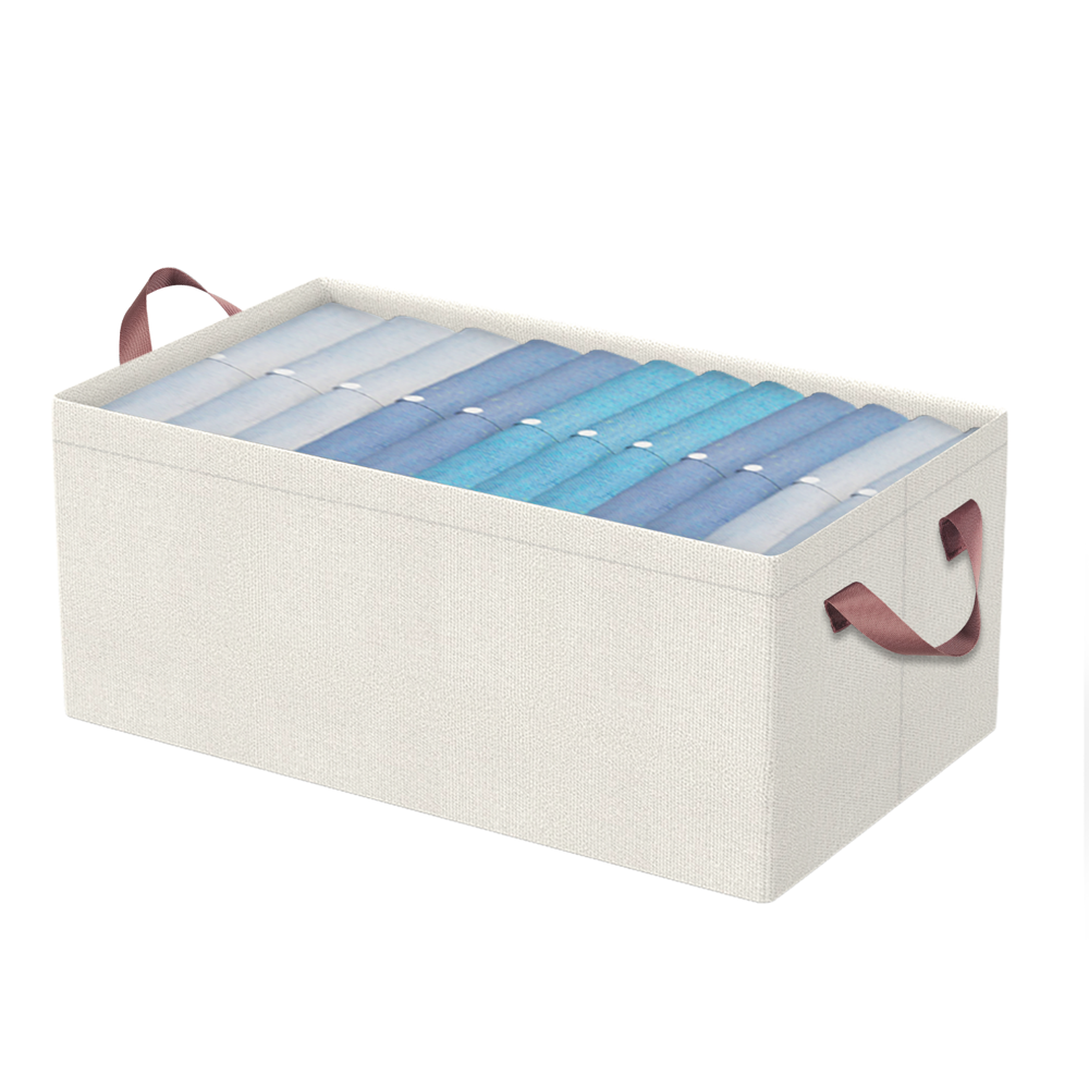 Prime Pick XL Oxford Cloth Organizer Durable Foldable Storage Box with Metal Frame  Beige