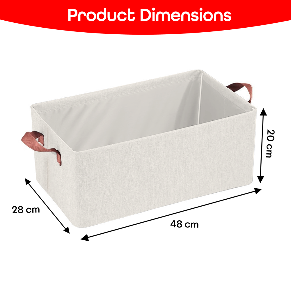 Prime Pick XL Oxford Cloth Organizer Durable Foldable Storage Box with Metal Frame  Beige