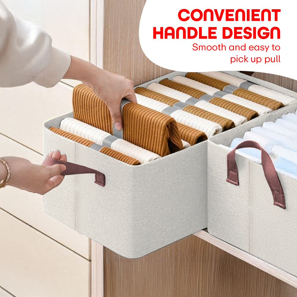 Prime Pick XL Oxford Cloth Organizer Durable Foldable Storage Box with Metal Frame  Beige
