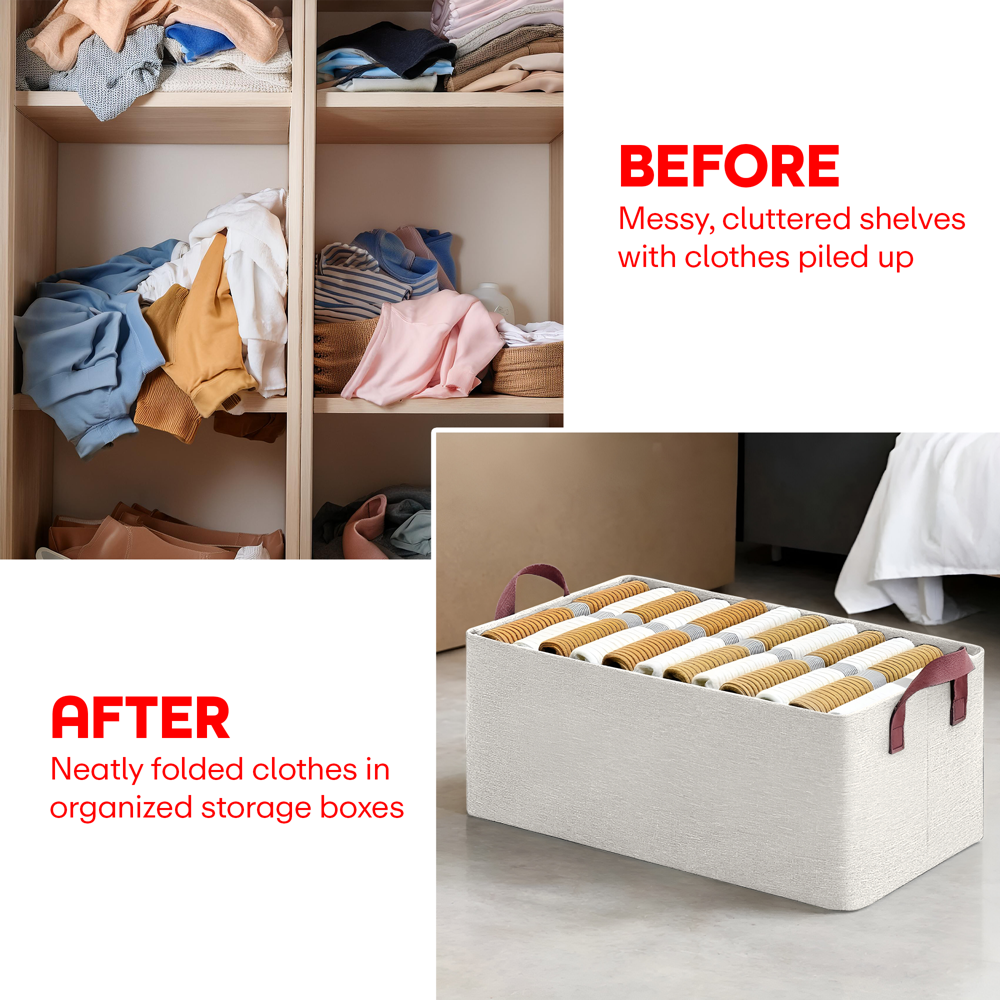 Prime Pick XL Oxford Cloth Organizer Durable Foldable Storage Box with Metal Frame  Beige