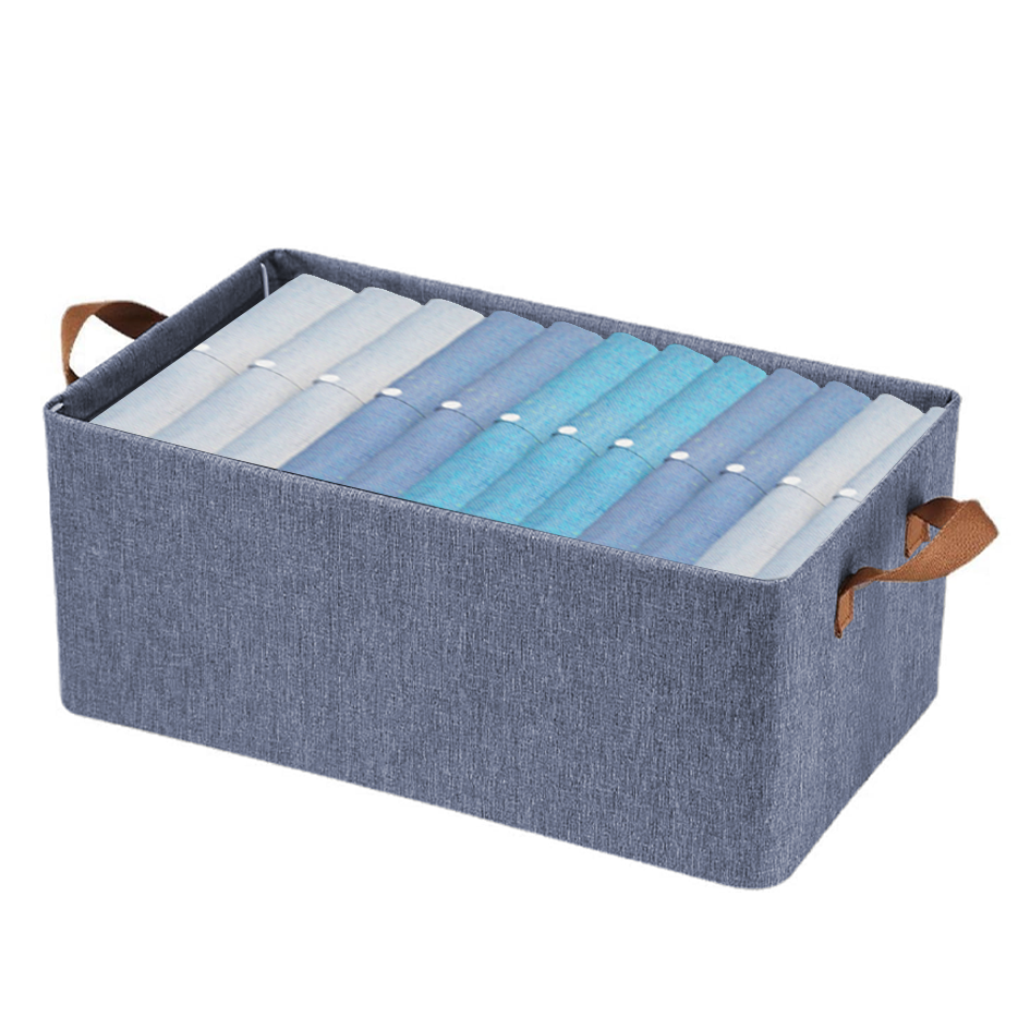 Prime Pick XL Oxford Cloth Organizer Durable Foldable Storage Box with Metal Frame   Blue
