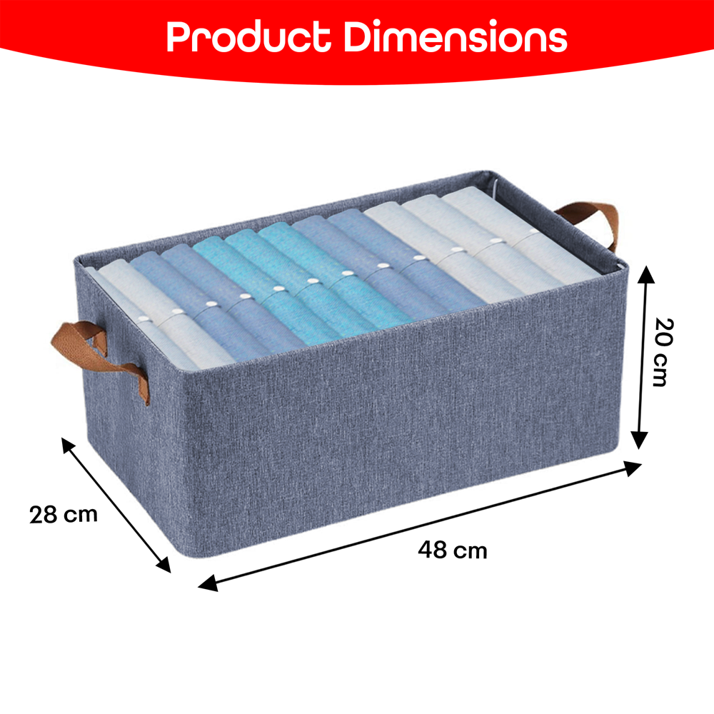 Prime Pick XL Oxford Cloth Organizer Durable Foldable Storage Box with Metal Frame   Blue