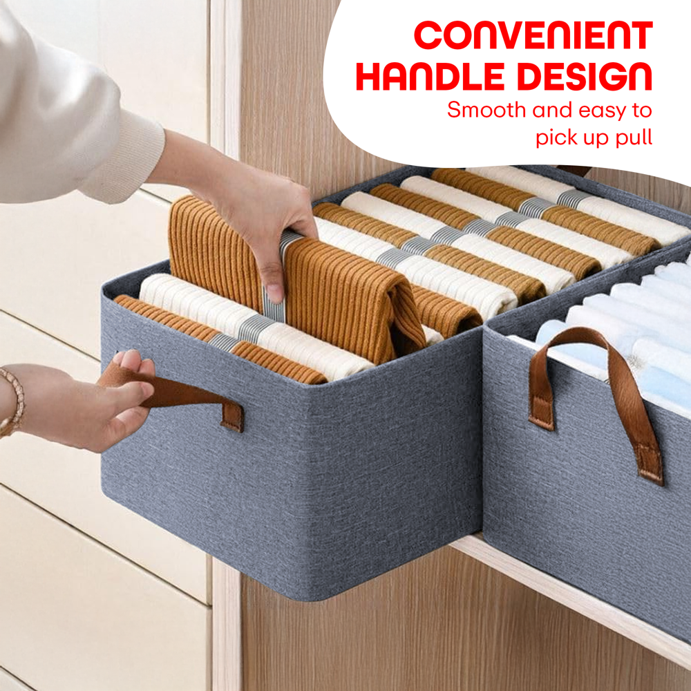 Prime Pick XL Oxford Cloth Organizer Durable Foldable Storage Box with Metal Frame   Blue
