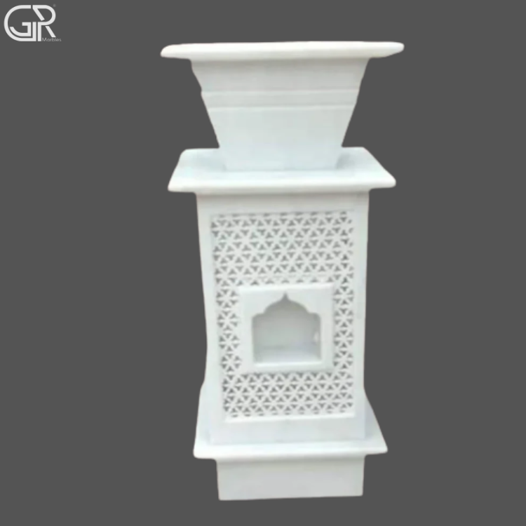 White Marble Tulsi Planter
