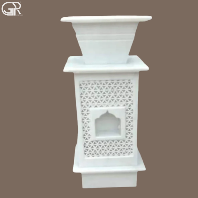 White Marble Tulsi Planter
