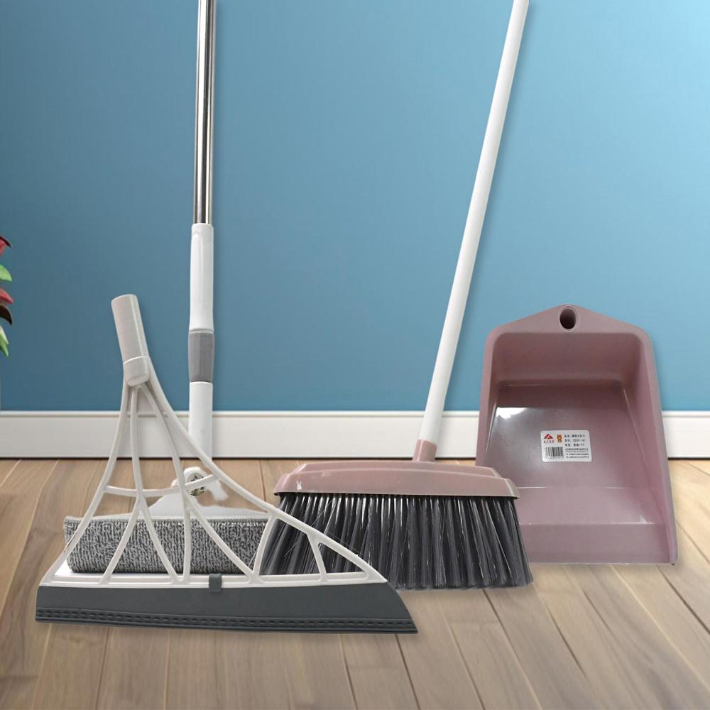 Dustpan, Kitchen Wiper, Window Cleaning Squeegee Tool & Broom Brush, (4 Pcs Combo)
