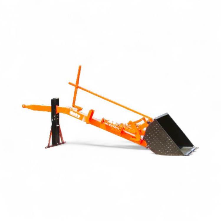 Kb102 Agricultural Earth-moving Loader - Hard Core Iron, 95"x33"x36" Inch Dimensions, 300 Kg Capacity | Gear Drive, Hand Crank Start, 12 Feet Dumping Height