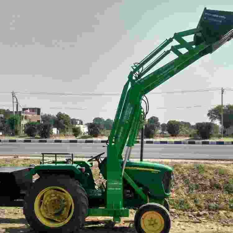 Kb102 Agricultural Earth-moving Loader - Hard Core Iron, 95"x33"x36" Inch Dimensions, 300 Kg Capacity | Gear Drive, Hand Crank Start, 12 Feet Dumping Height