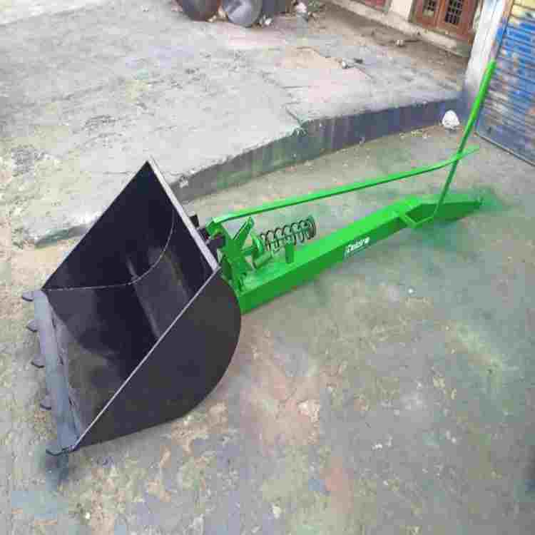 Kb102 Agricultural Earth-moving Loader - Hard Core Iron, 95"x33"x36" Inch Dimensions, 300 Kg Capacity | Gear Drive, Hand Crank Start, 12 Feet Dumping Height