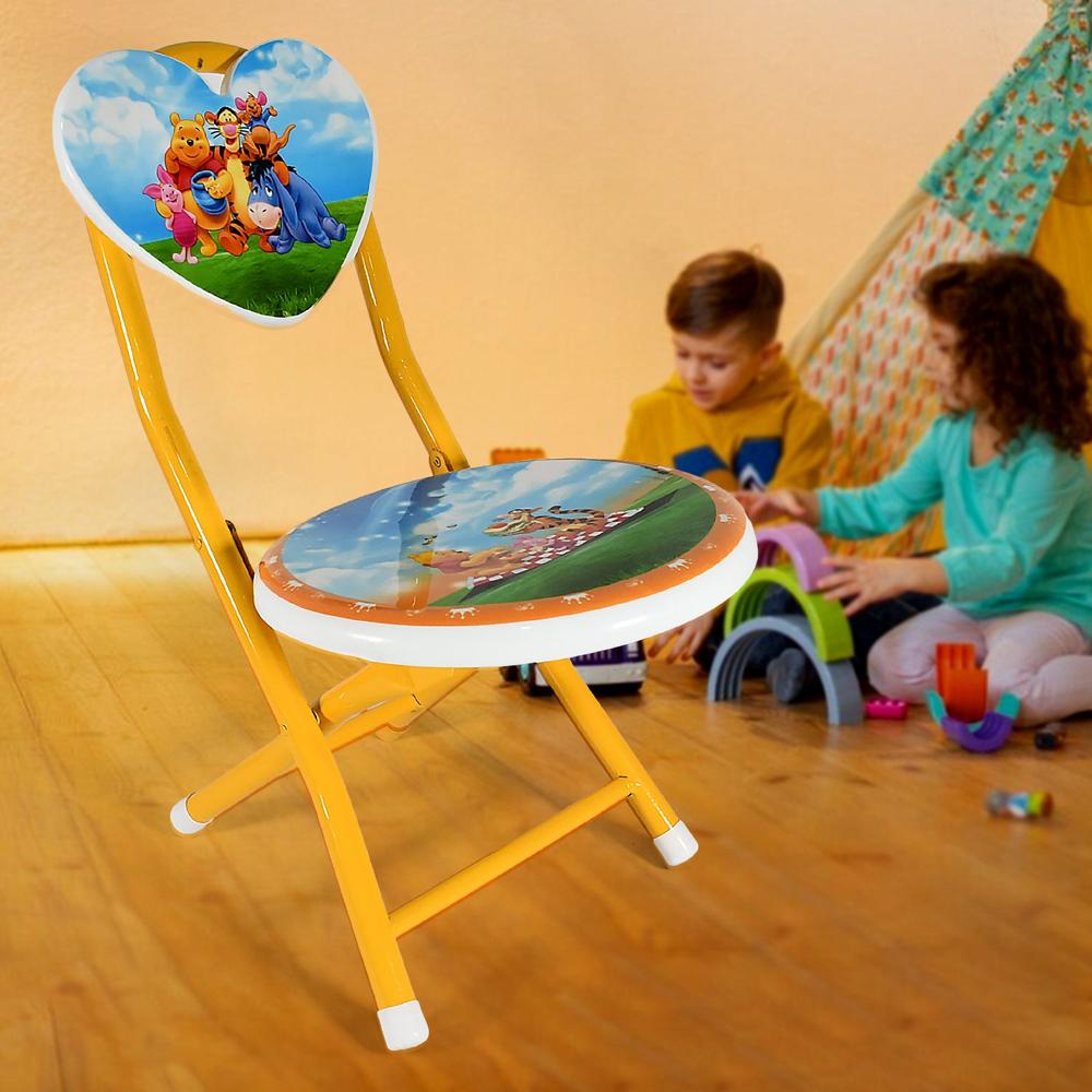 Heart Shape Cartoon Printed Foldable Kids Chair For Playrooms & Camping (1 Pc) - Capacity: Supports Up To 35 Kg Pcs/hr