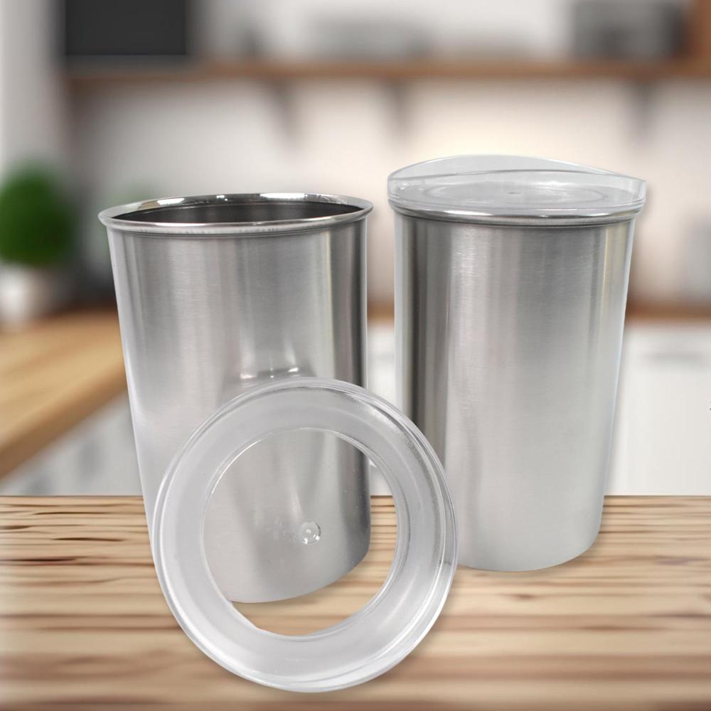 Stainless Steel Airtight Containers with See Through Lid (2 Pc Set / 1000 ML)