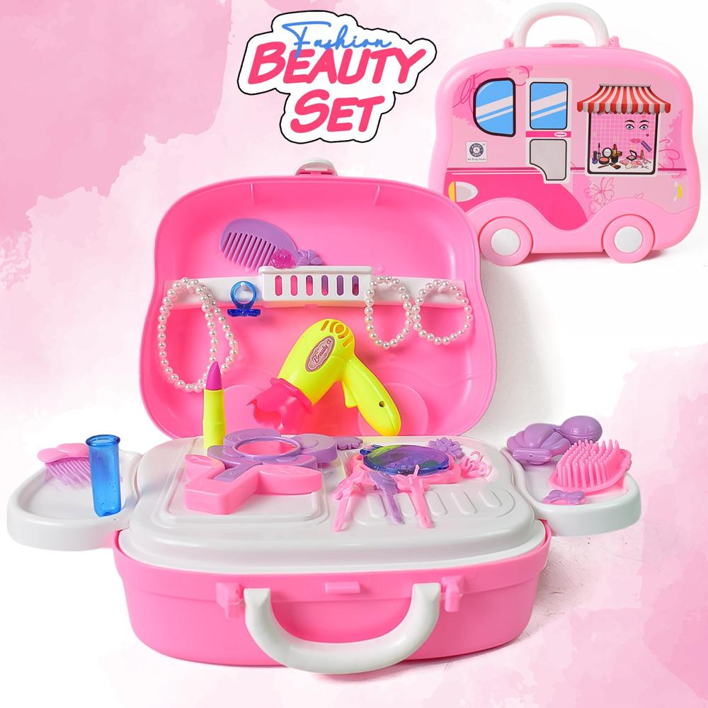 Beauty Make Up Case And Cosmetic Toy Set - Material: Plastic
