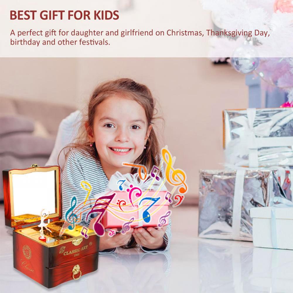 Dancer Ballerina Piano Music Box Hand Crank Music Plastic Box Gift (1 Pc)