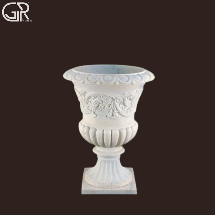 White Marble Garden Planter