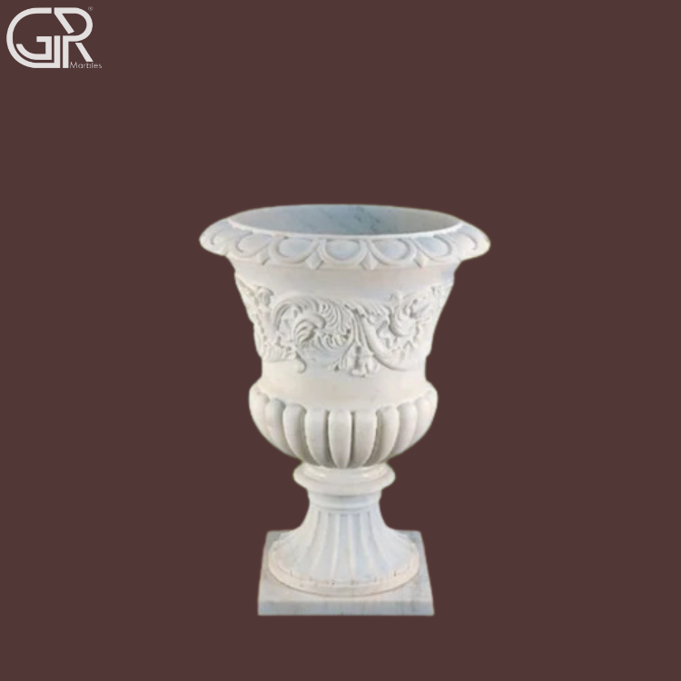 White Marble Garden Planter