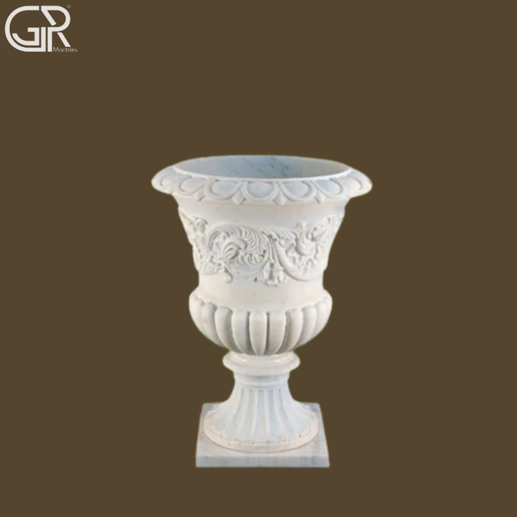 White Marble Garden Planter
