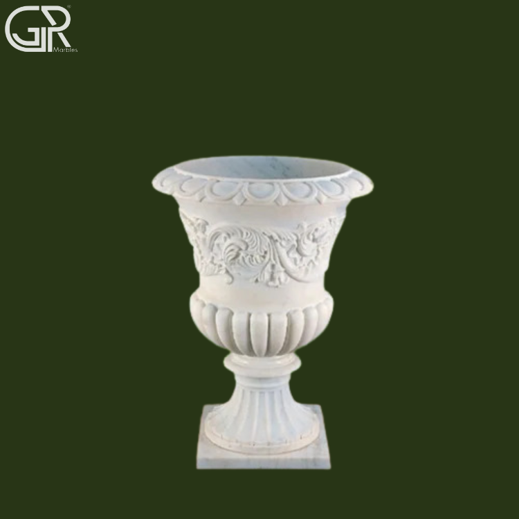 White Marble Garden Planter