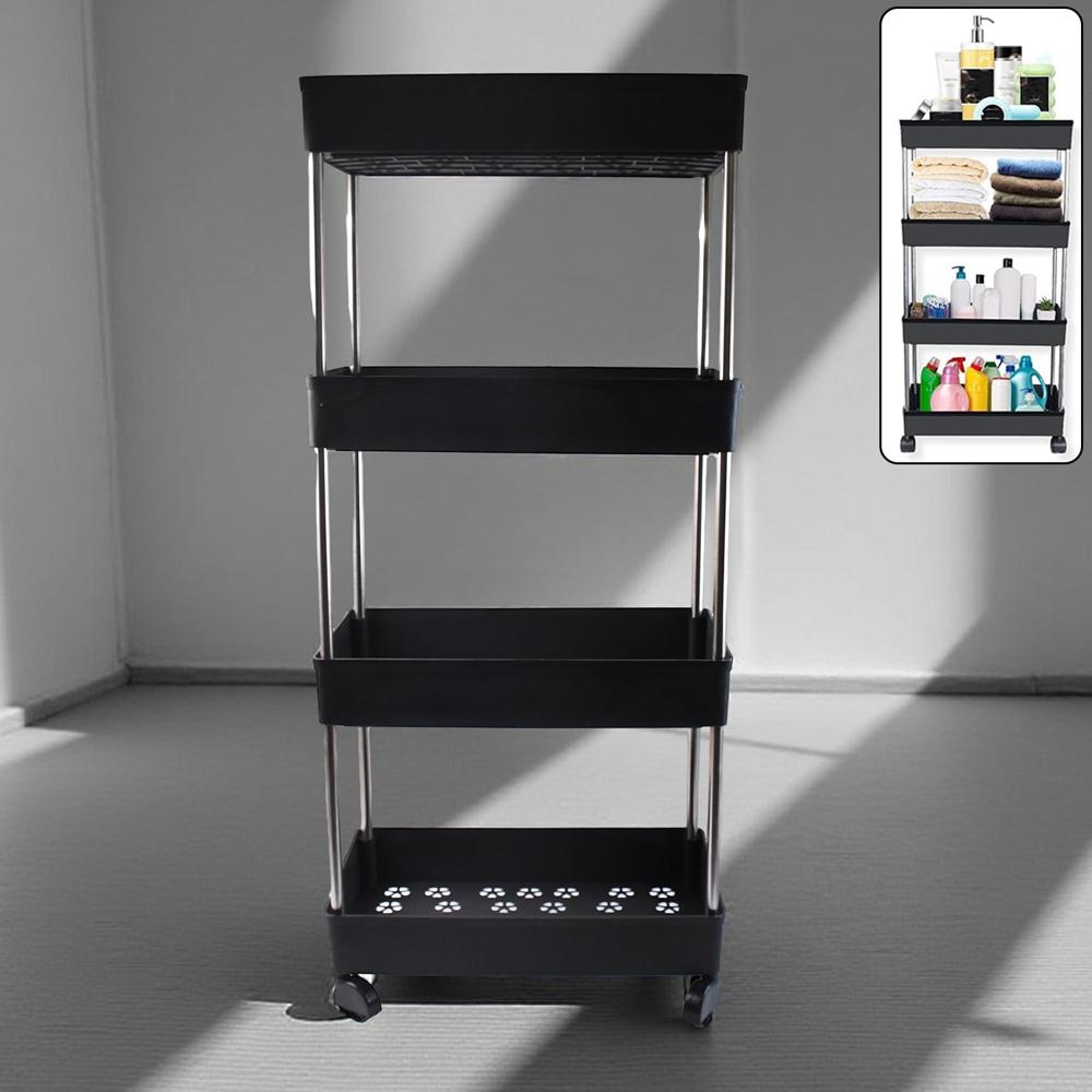 Movable Storage Rack Trolley - Color: Mix